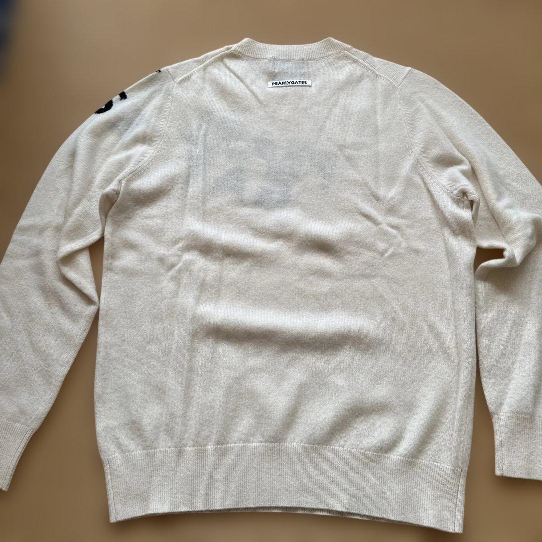PEARLY GATES ロゴ入りカシミヤセーター　サイズ　2