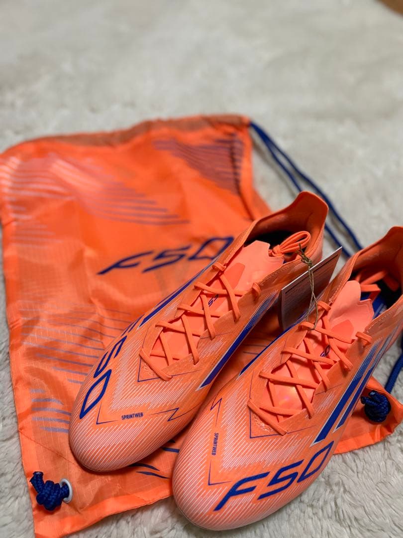F50 サッカーシューズ オレンジ/ブルーFG