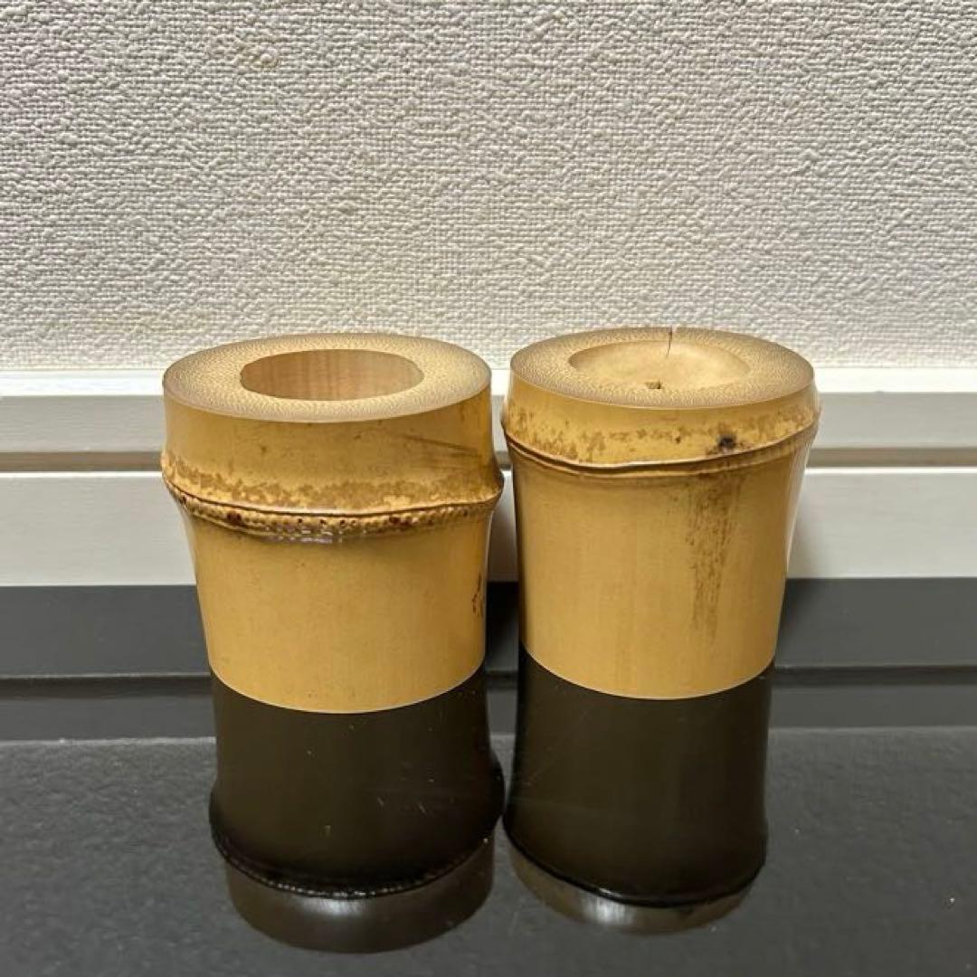 鵬雲斎竹一双蓋置　茶道具懐石茶箱坐忘斎淡々斎即中斎七事式水屋道具茶碗水指香合棗