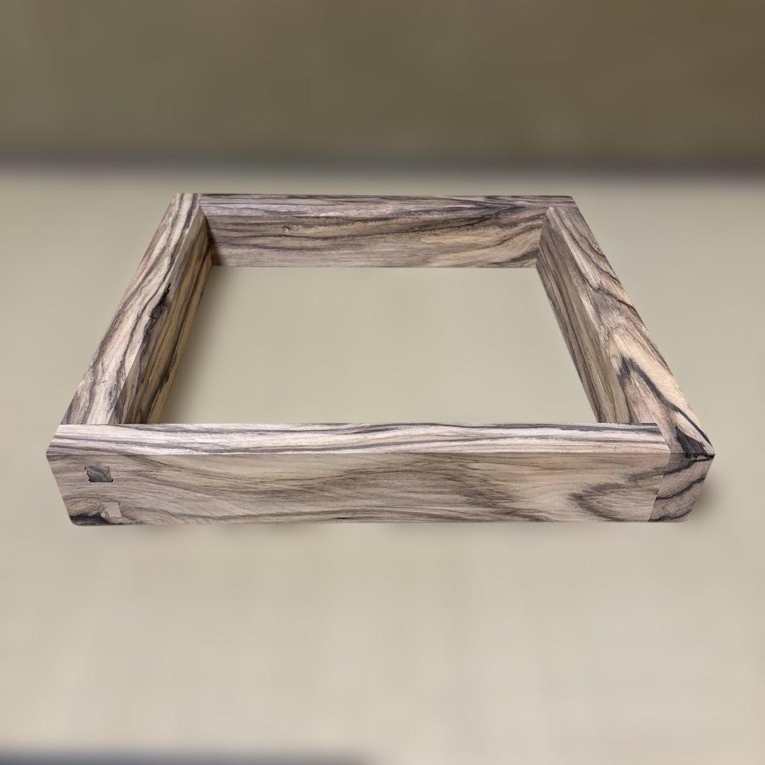 【茶道具】雄斎造　黒柿炉縁（共箱）★送料込★