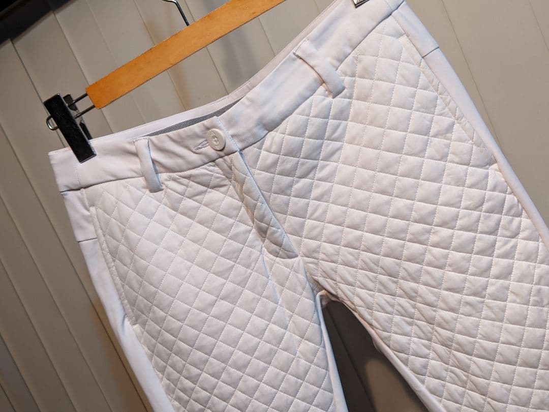 アディダス　切替　異素材　キルティング　中綿　ロングパンツ　ゴルフ　ストレッチ