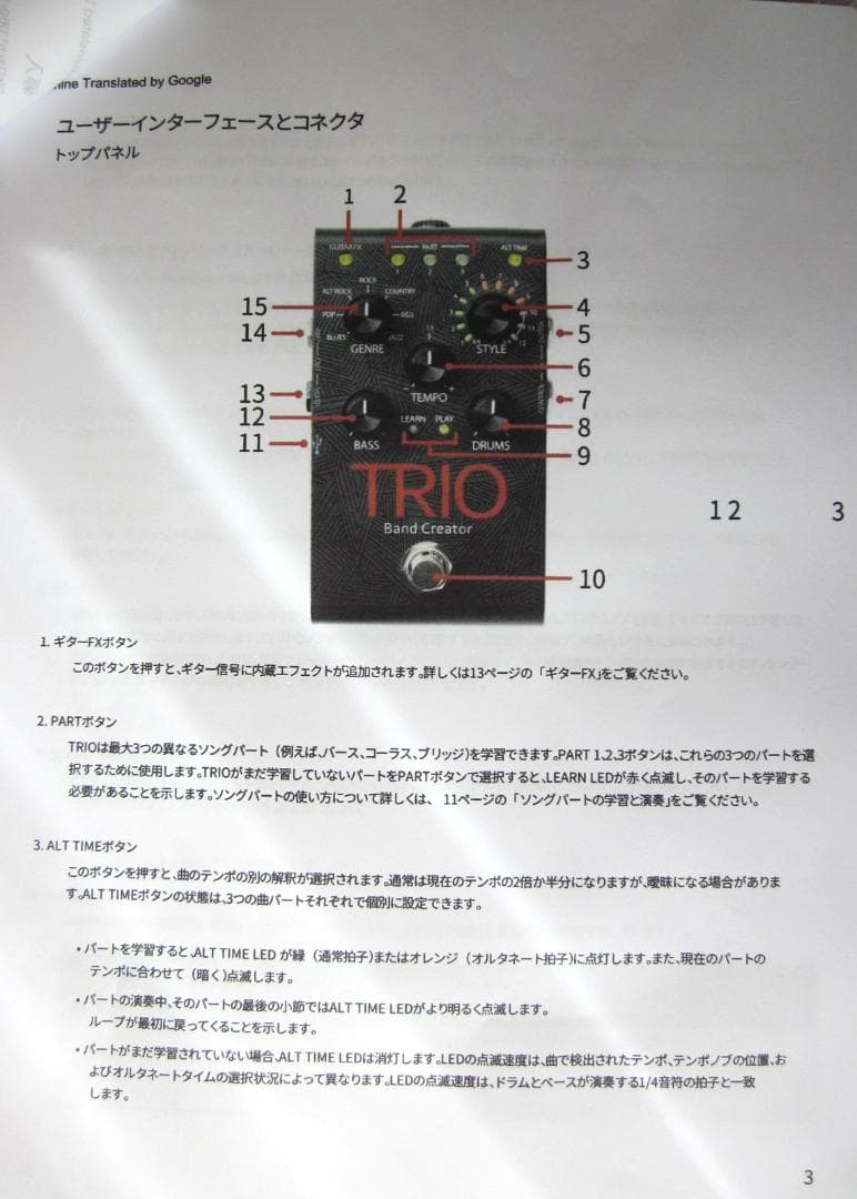 ギター DigiTech TRIO Band Creator