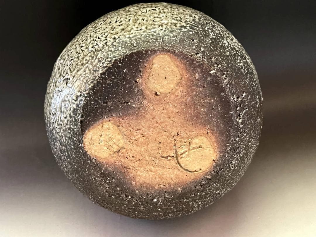 壷■古信楽灰被窯変瓶 古壺 灰釉涙艮 土物 花瓶花器 オブジェ時代物 骨董品■