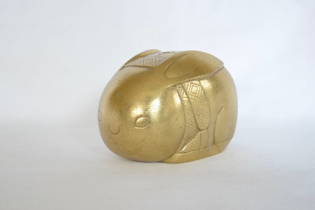 お値下げしました！蓮田修吾郎作花咲兎　黄銅　香炉　木箱付き