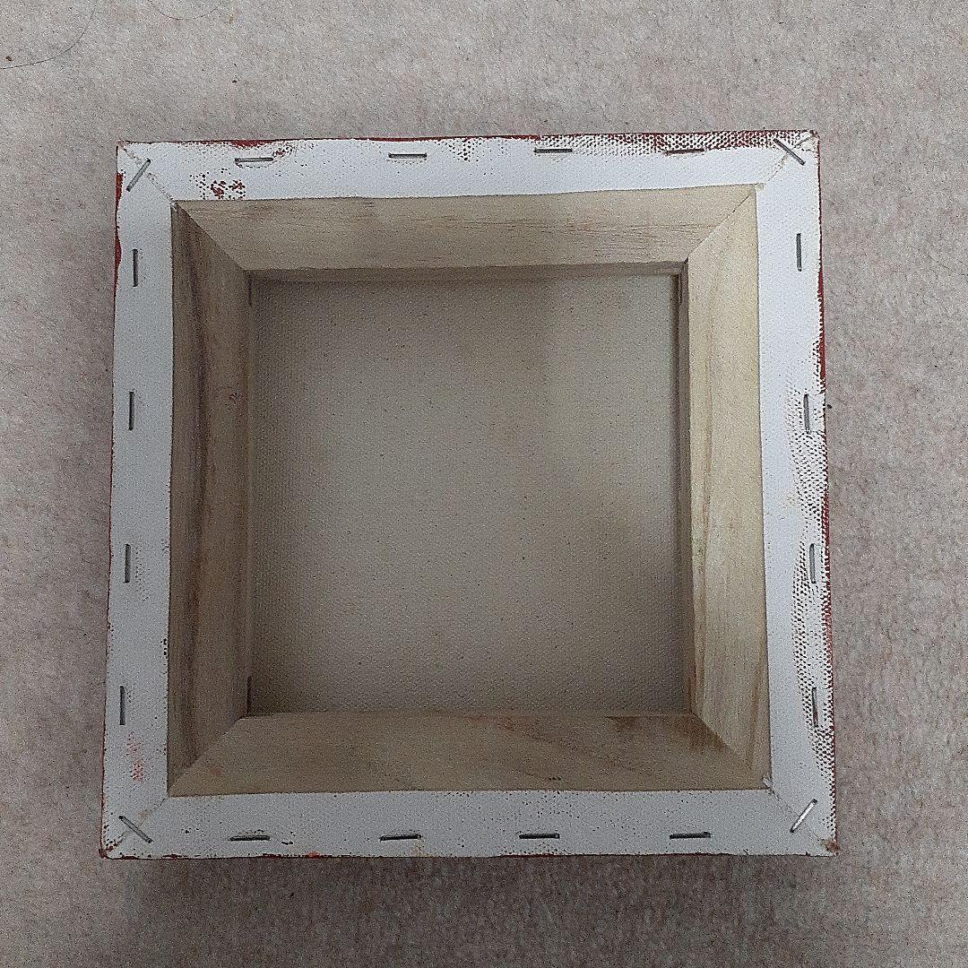 ハッピーあっぷるちゃん　油絵　画家　小楠アキコ作品　20×20cm　キャンバス