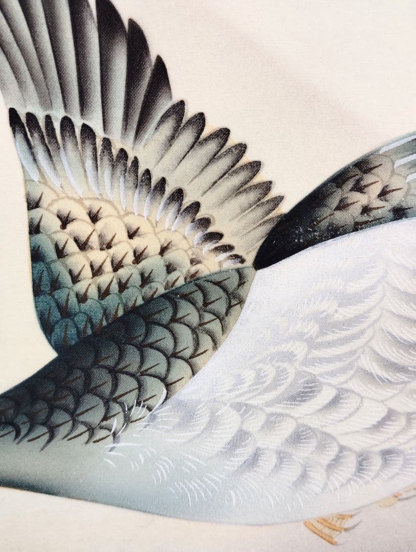 掛軸　高木春石　月に雁