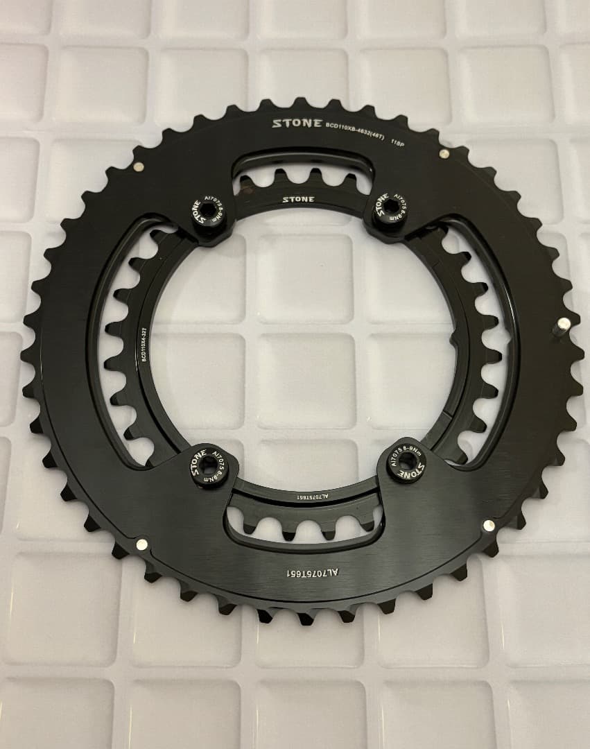 STONE ダブル チェーンリング 46-32T ブラック