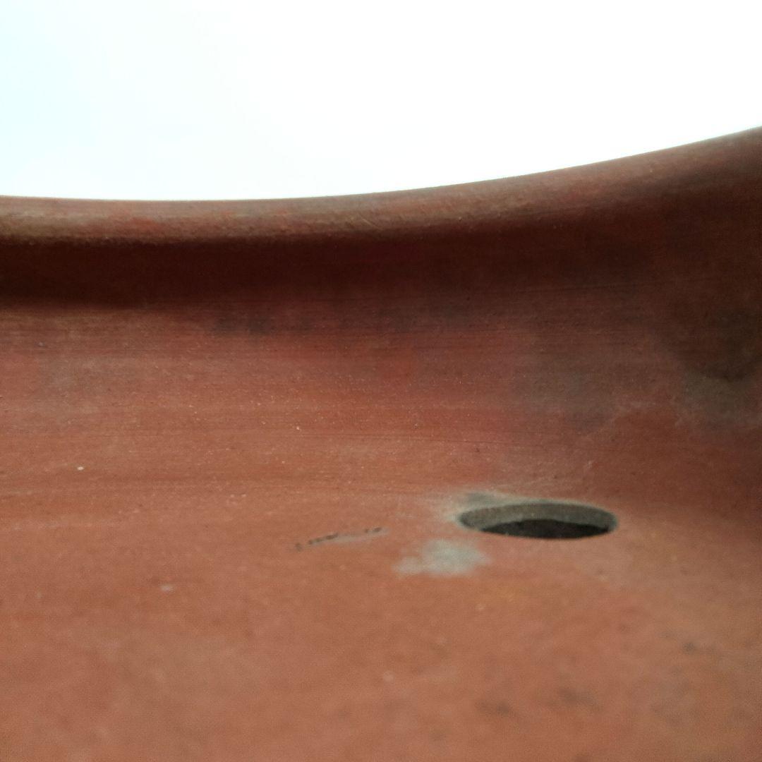 Ｔ182-1 中国 紫砂鉢 中国宜興 太鼓式 盆栽鉢 直径30cm　A