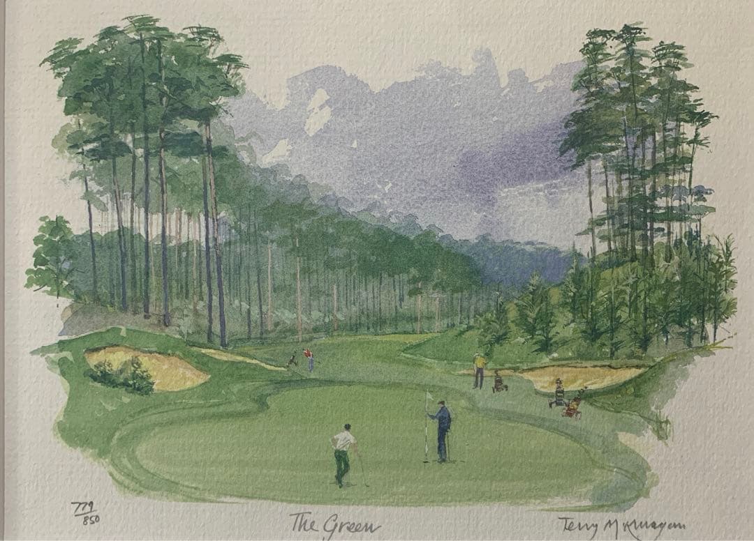 リトグラフ　真作　テリー・マッキヴラガン『The green』ED779/850