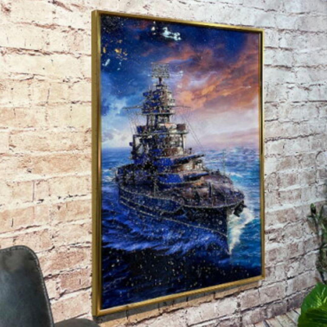 輸入雑貨　天然石　『軍艦戦艦』　水晶　クリスタルアート