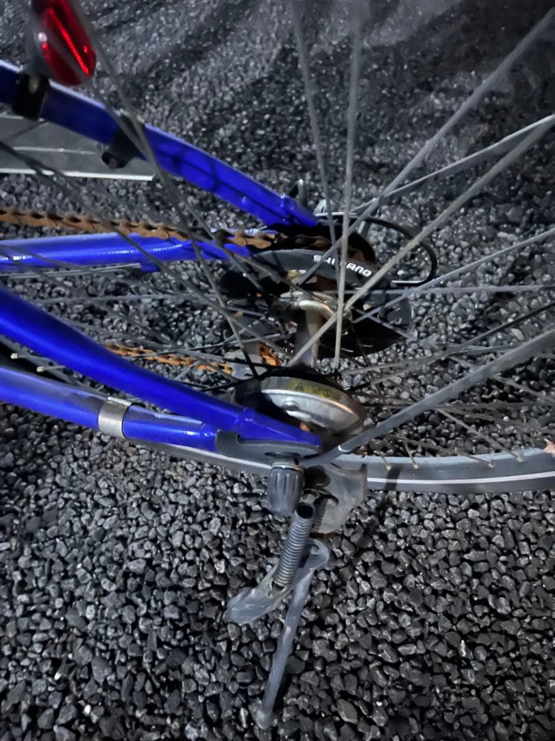 ブリヂストン　青色 スチールフレーム 自転車 前面バスケット付き　24インチ