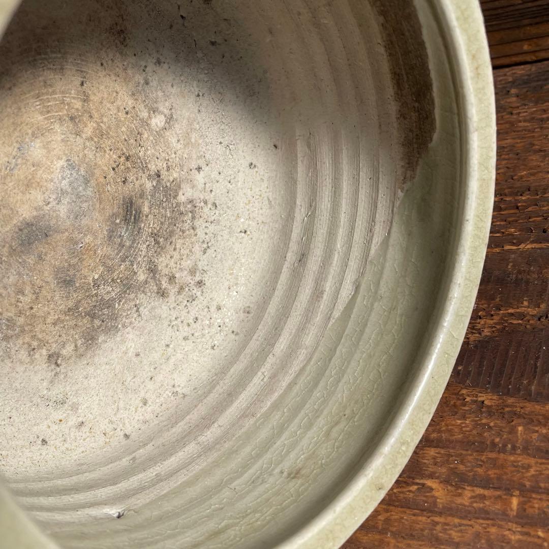 御深井三足香炉 江戸時代 御深井焼 古美濃 古瀬戸 灰釉陶器 骨董 古美術