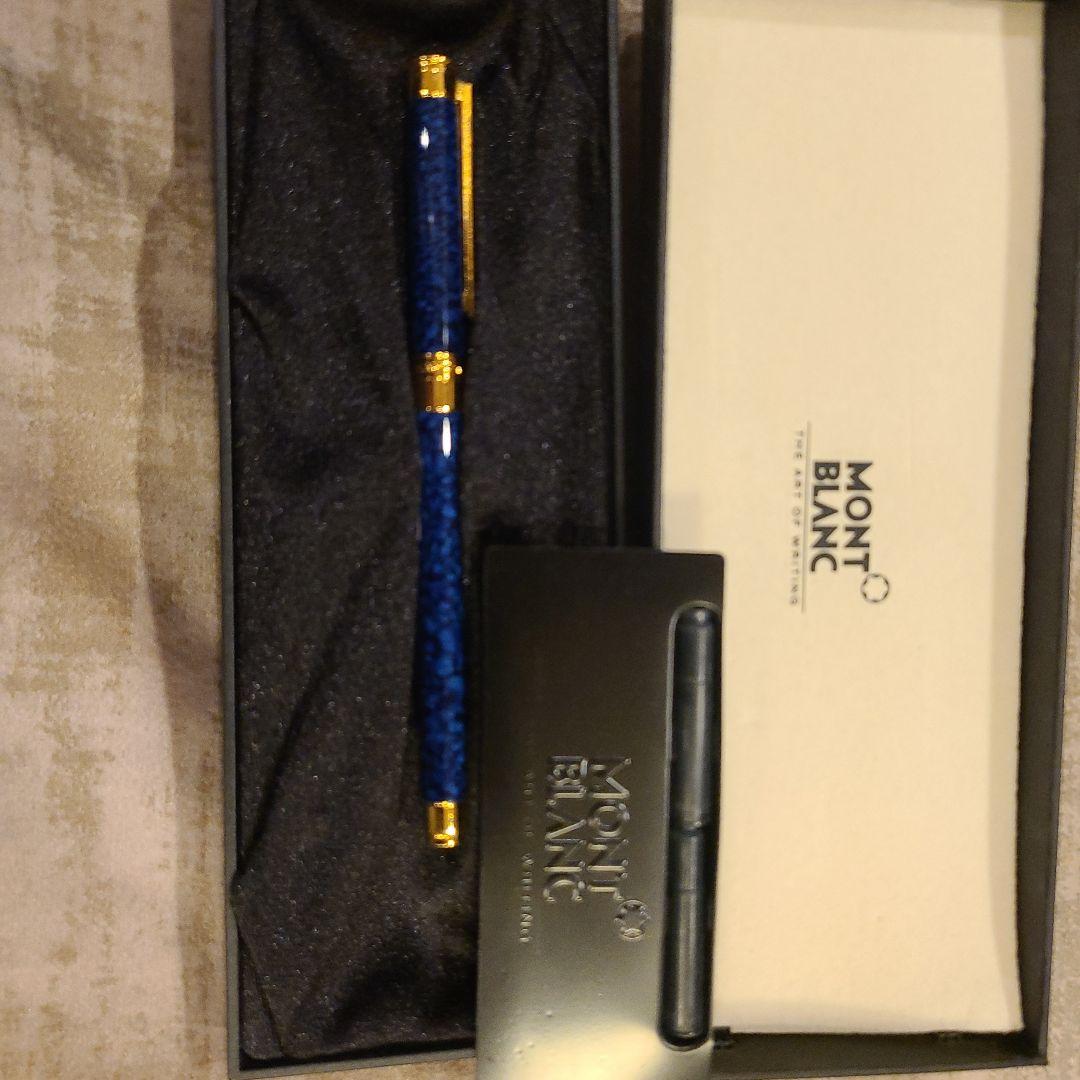 モンブランmontblanc ノブレス 万年筆 No.18140 ブルーマーブル