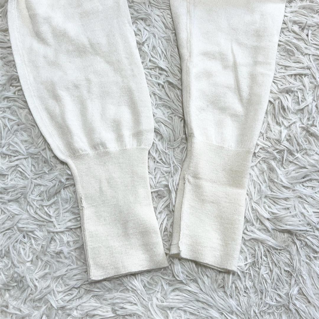 MARK&LONA ホワイト Vネック セーター カシミヤ カシミア100% M