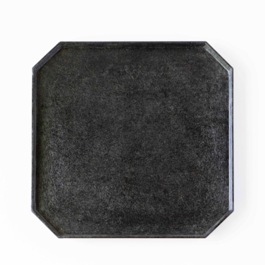 蝶野秀紀　和紙貼八角盆　黒　１枚