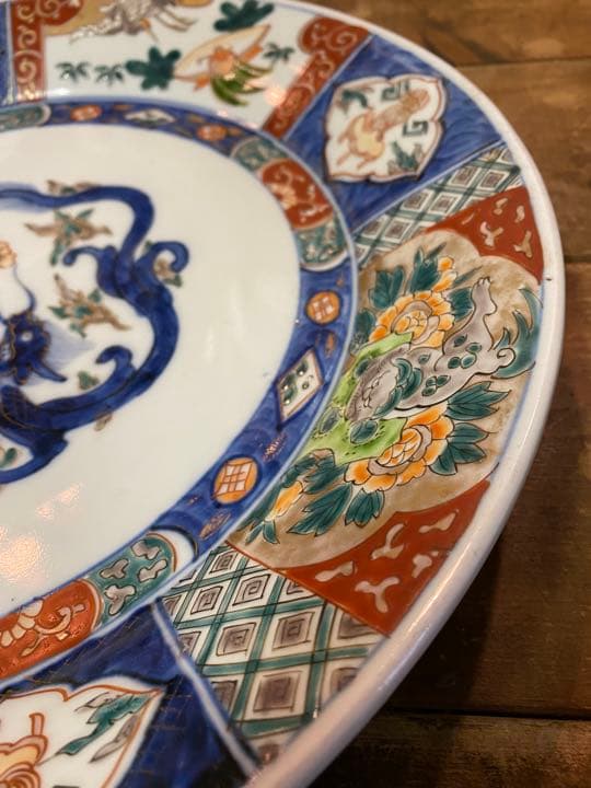 古伊万里　大皿　龍　手描き　骨董　飾り皿