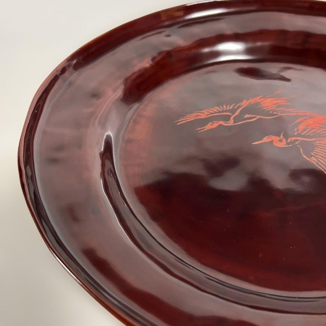 茶道具　不入好　青海盆　庭山耕園画