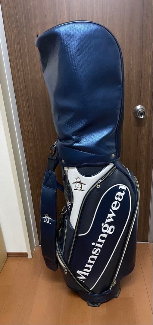 ②美品　Munsingwear ゴルフバッグ ネイビー マンシングウェア