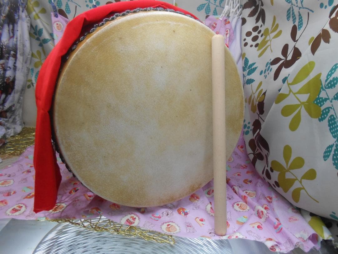 新品未使用(送料無料)28.500円エイサー大太鼓39cmサージ/モス布撥付き