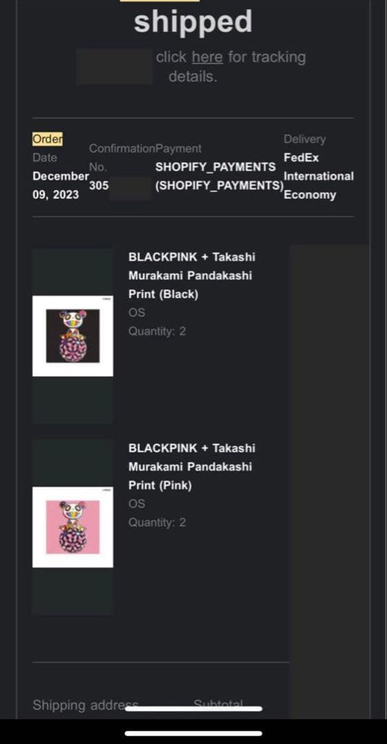 新品未開封!!村上隆　BLACK PINK パンダ　コラボ　ポスター　限定