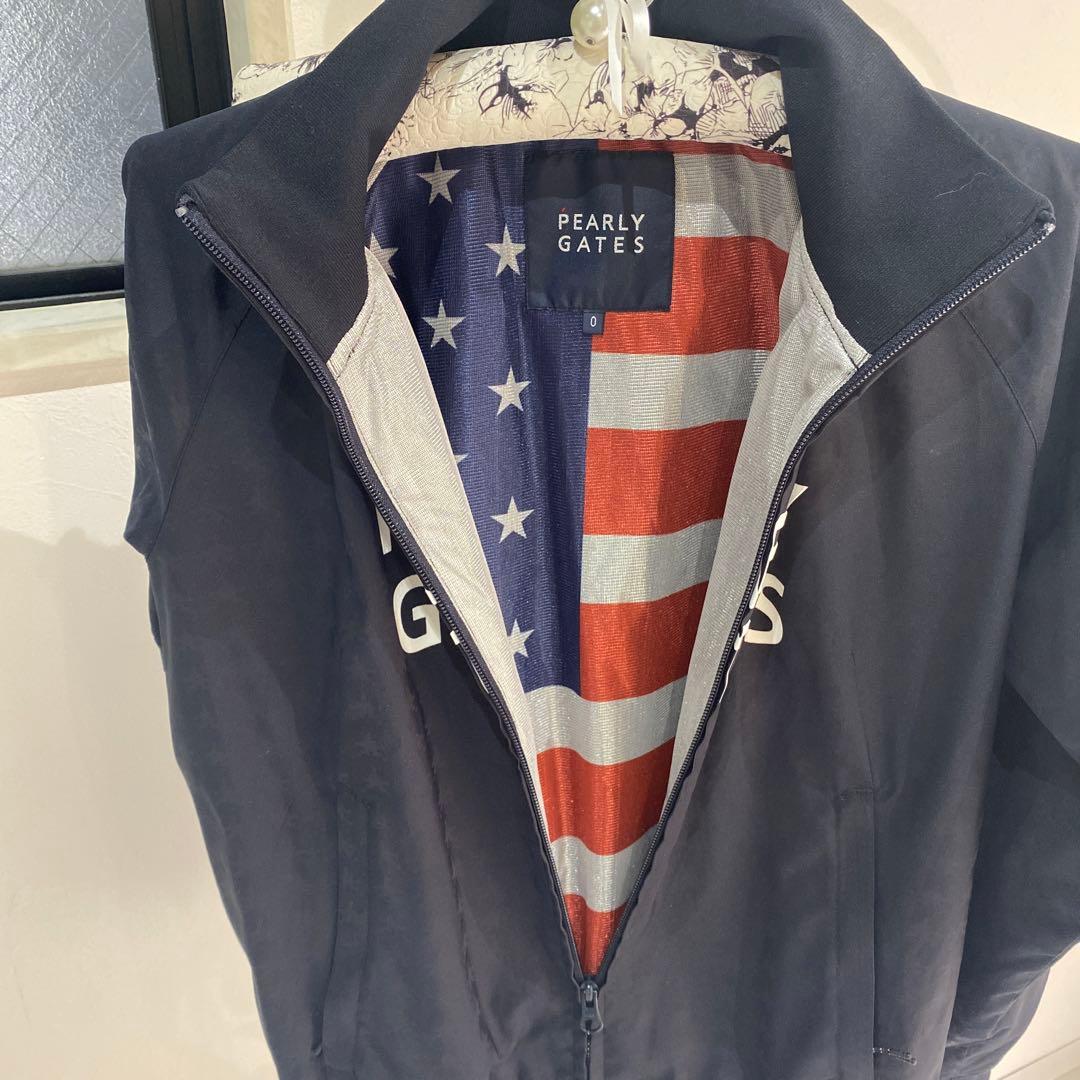 PEARLY GATES 星柄ジップアップブルゾン ブラック サイズ-0(S)-