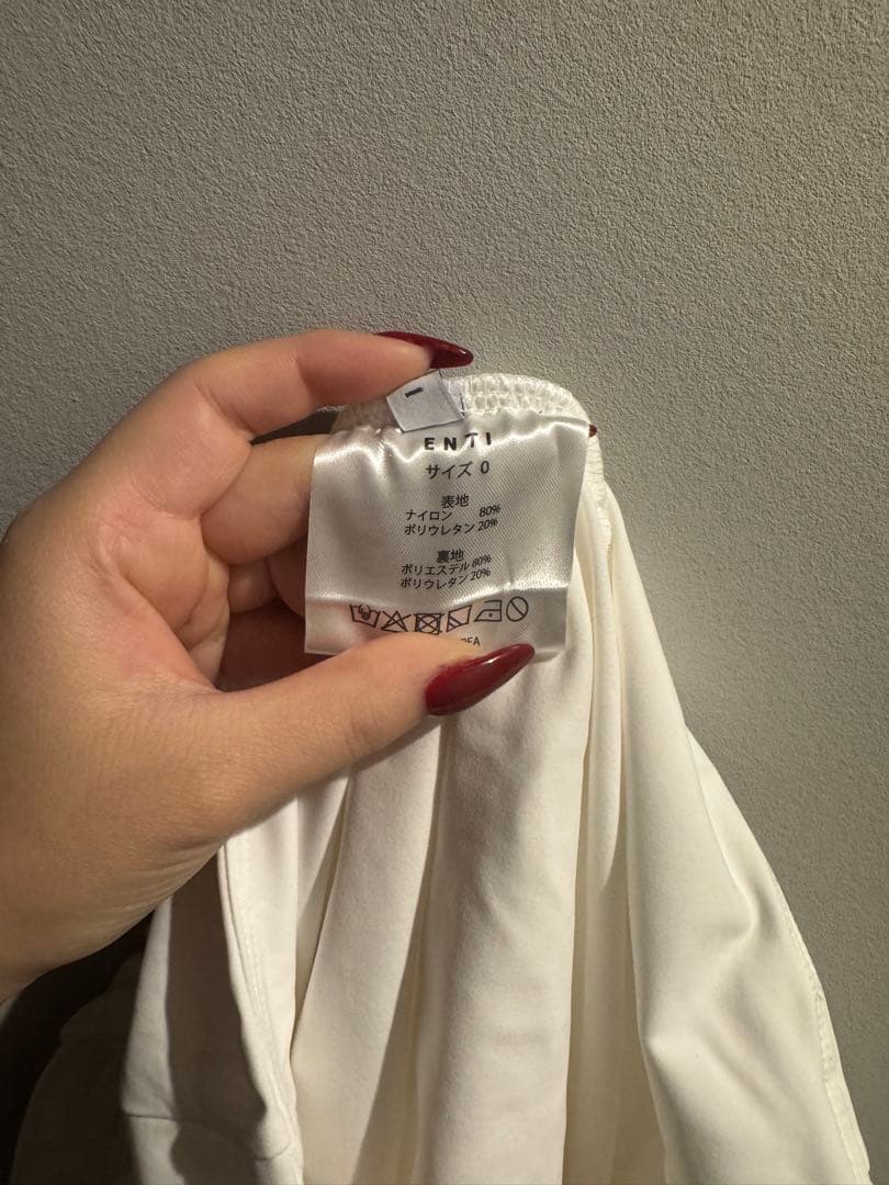 ENTI GOLF ゴルフウェア ホワイトフレアスカート ウエストゴム