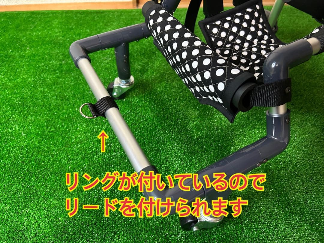 小型犬4輪歩行器　犬用車椅子　介護用　顎のせ枕付き　4.5〜6kg