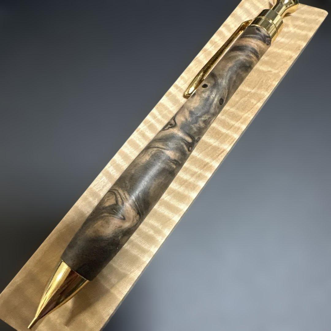 〈当たり個体〉こぶた工房　極上黒檀瘤杢　シャープペンシル