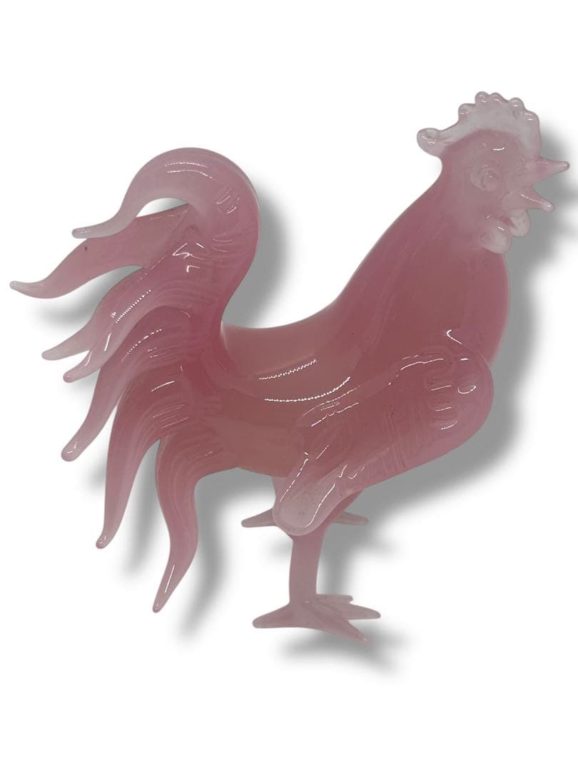 田*夫様 #ムラノガラス ピンクオパリン 鶏フィギュリン 2点セット