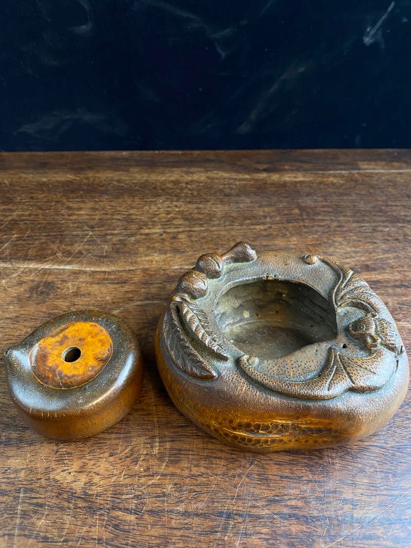 竹製灰皿　水滴　2個セット　木工　竹製品　古美術　骨董品