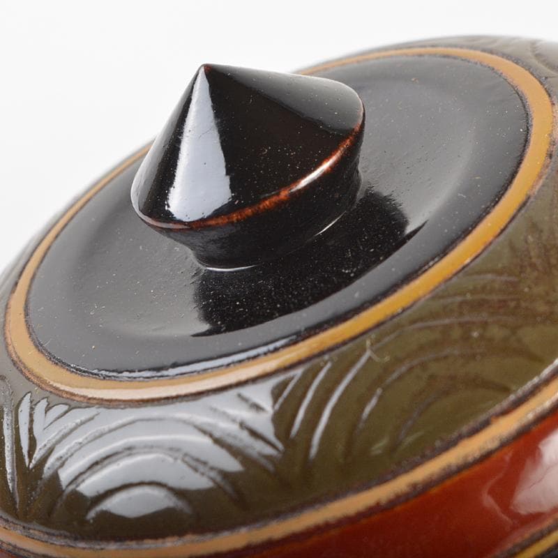 Teafortwo　漆工　川合漆仙造　獨楽莨入煙草入　共箱　V　R6868