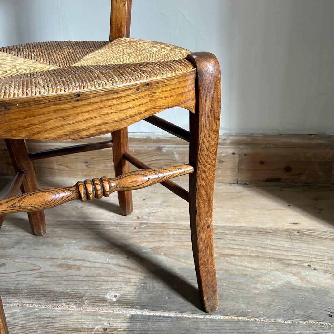 フランスアンティーク ラッシュシートチェア カフェチェア ダイニングチェア　籐