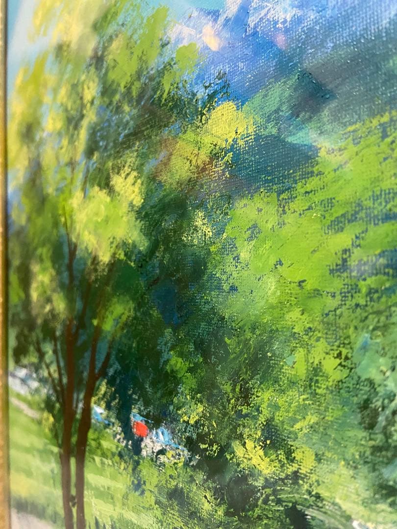 絵画 油絵 森武 常念岳山麓