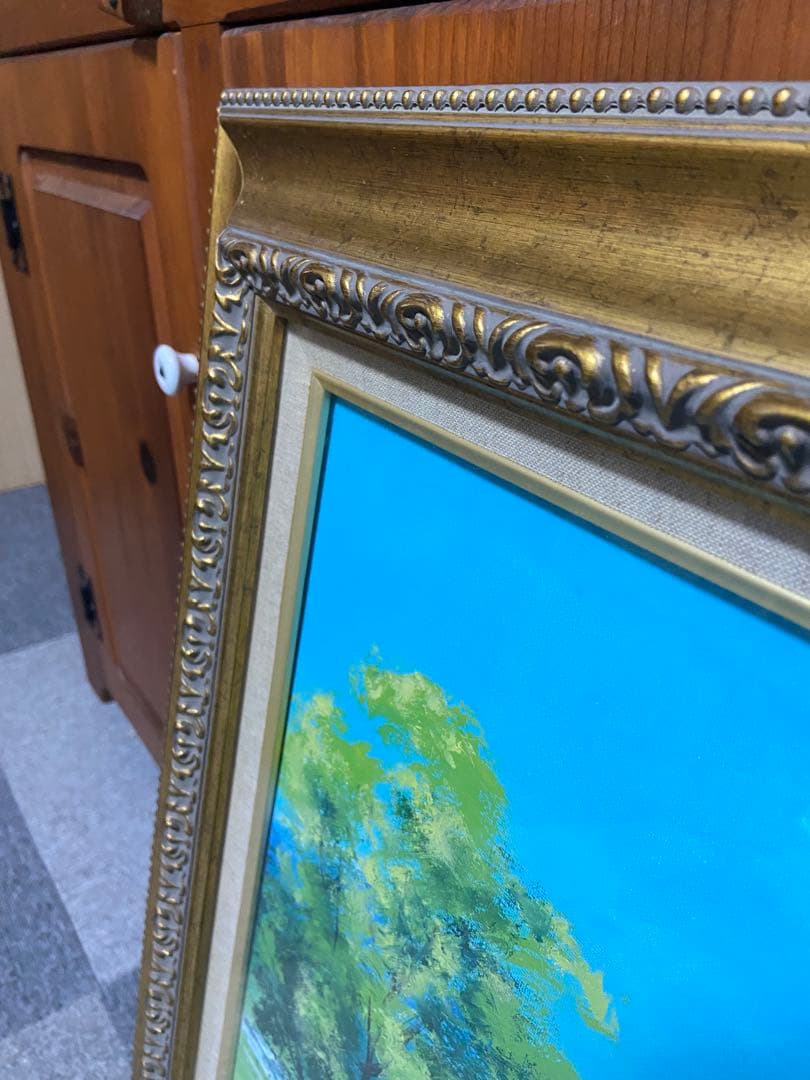 絵画 油絵 森武 常念岳山麓