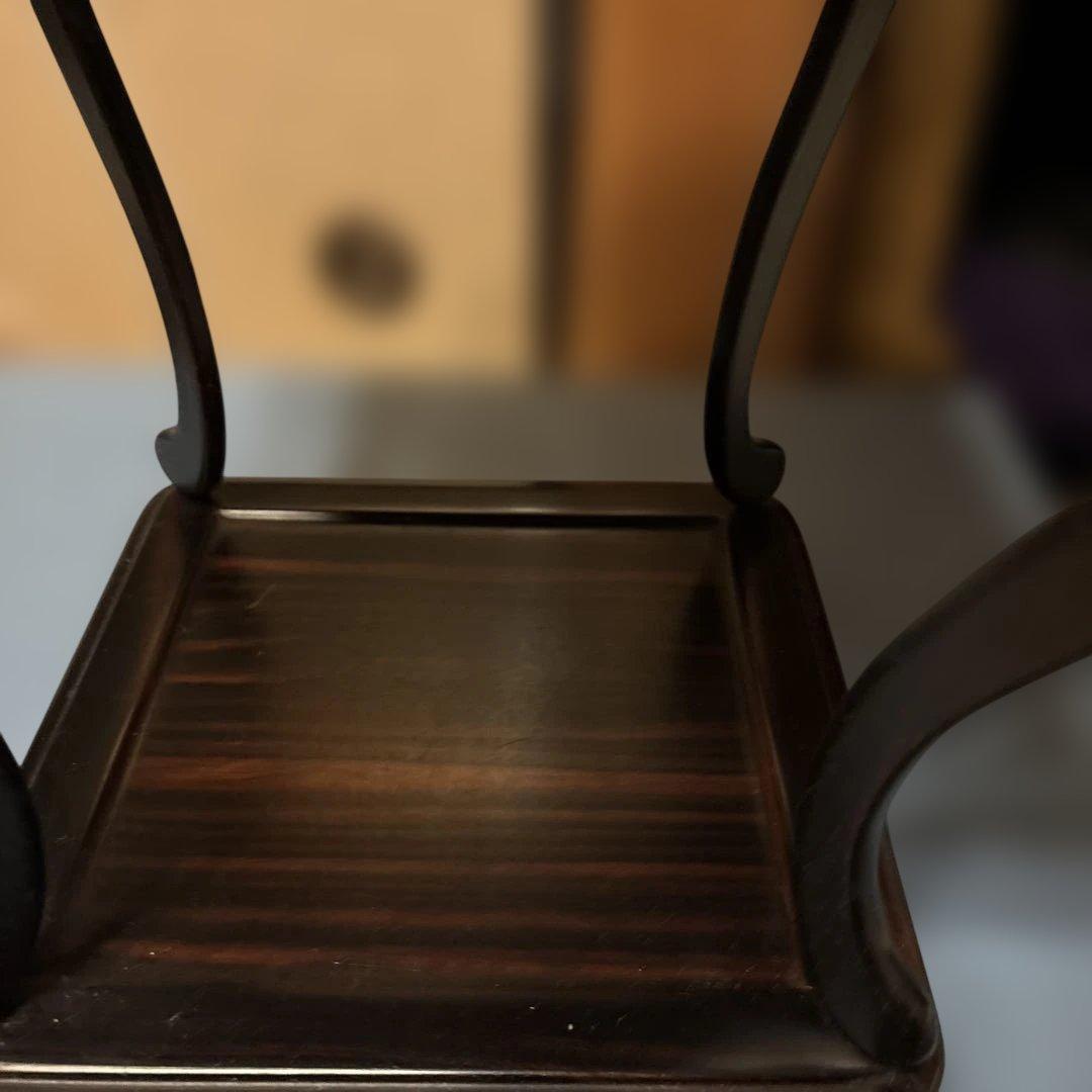 飾り台　唐木　黒檀　透かし彫り　 香炉台　花台　盆栽台