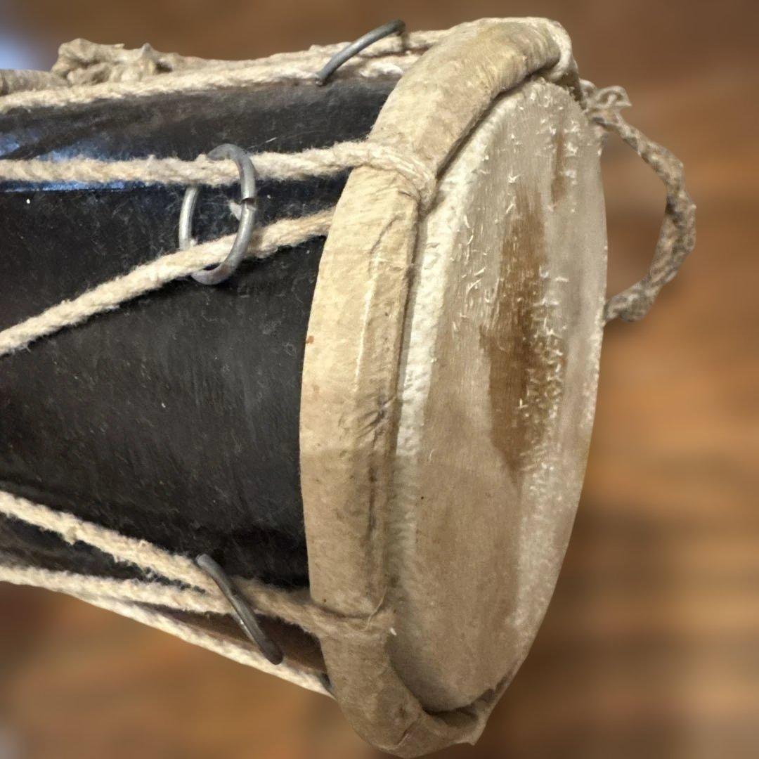 インド　太鼓　コンパクト革製ドラム