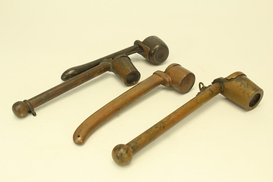 古銅 矢立 文房具 筆筒 十六個 まとめて(A564)