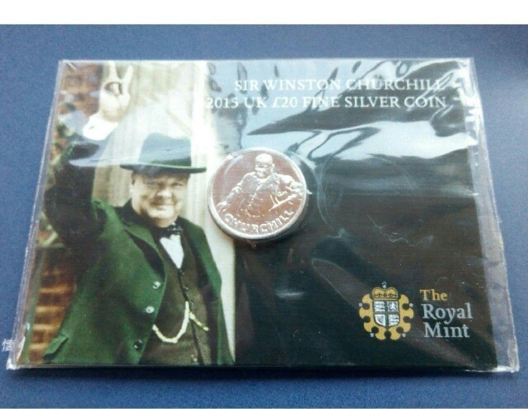 英国イギリス￡20 ポンド 銀貨 999ag 15.71g 27mm チャーチル