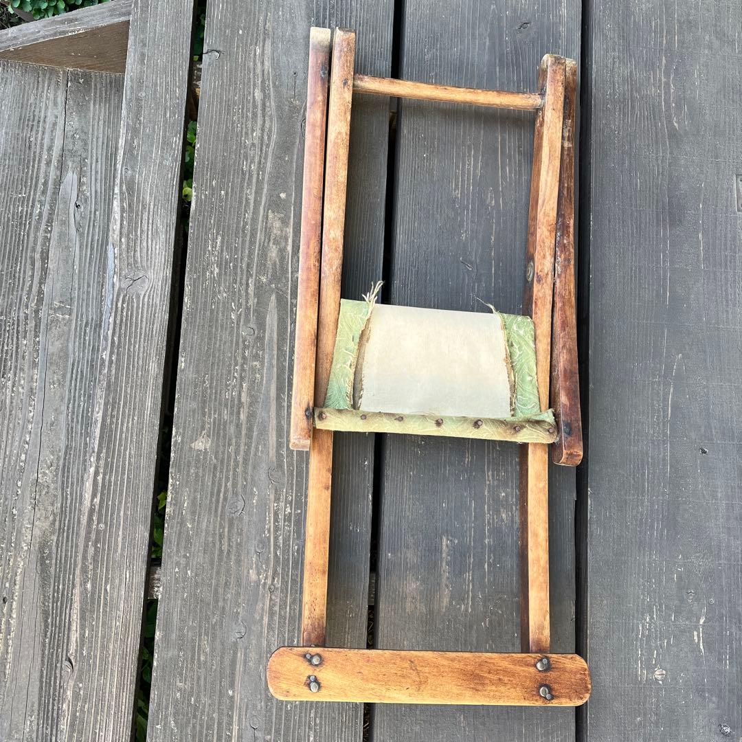 英国アンティーク　アーツ＆クラフツ　フォールディングチェア