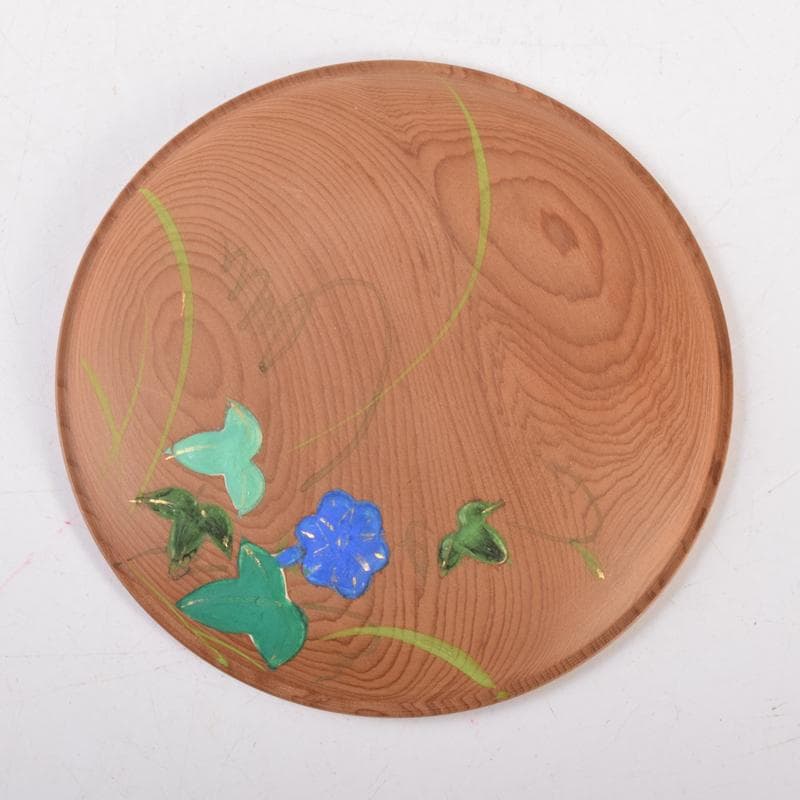 waiwai　茶道具　一位木地　朝顔蒔絵　香合　在銘　共箱　V　7188