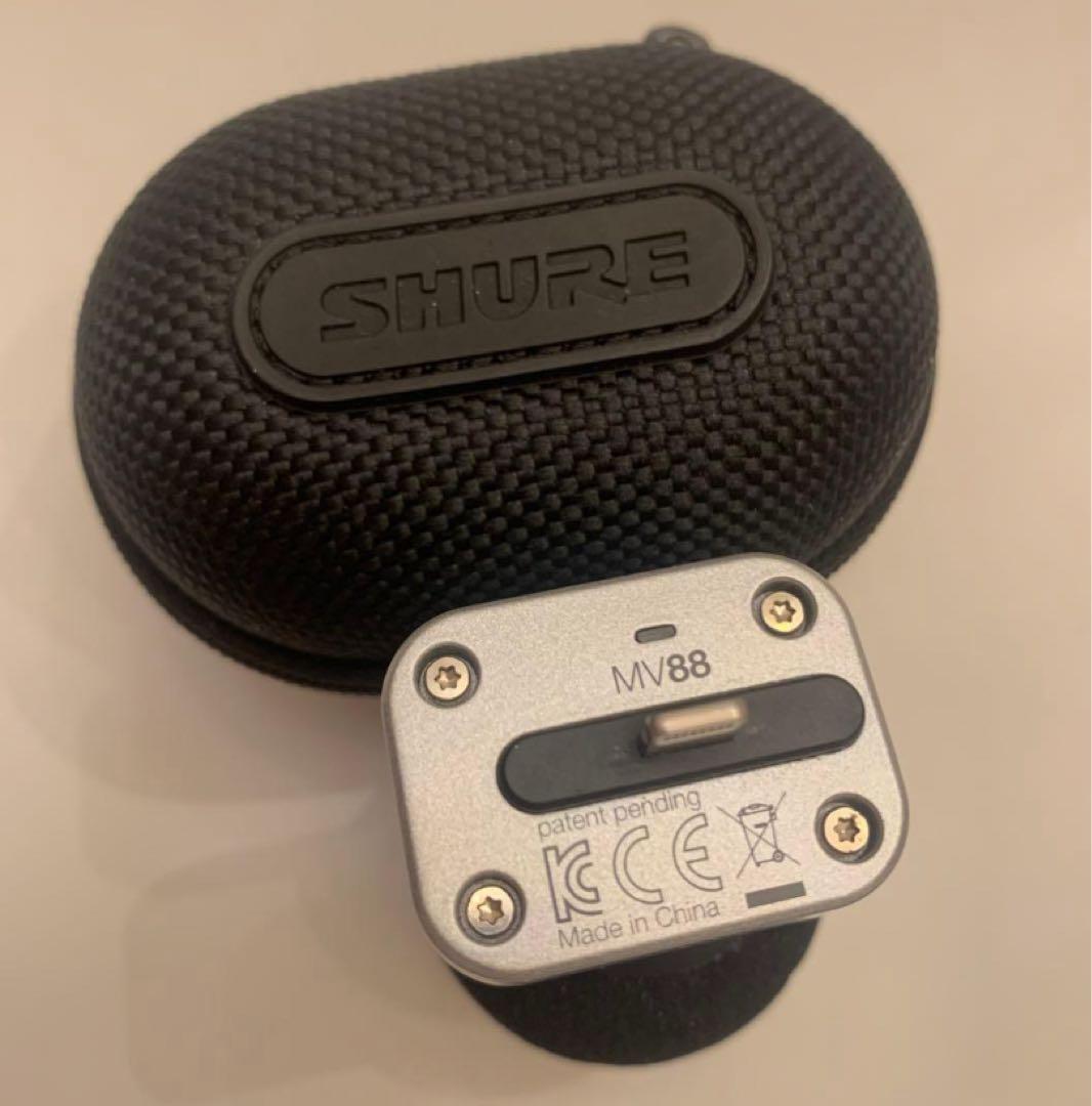 SHURE mv88 コンデンサーマイク ボール型ウィンドスクリーン付き