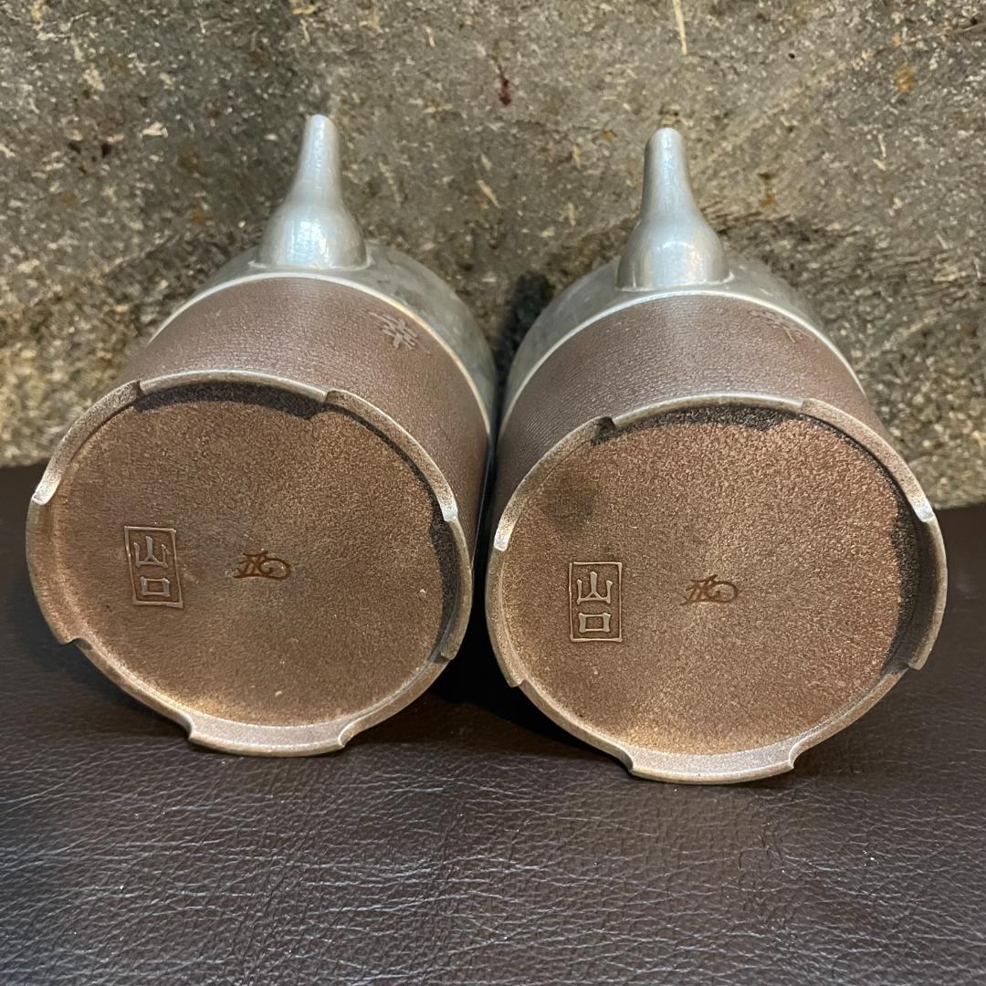 錫 千呂利 ちろり トジメ 朱イブシ 酒器 藤手 銚子 急須 ポット 2個 元箱