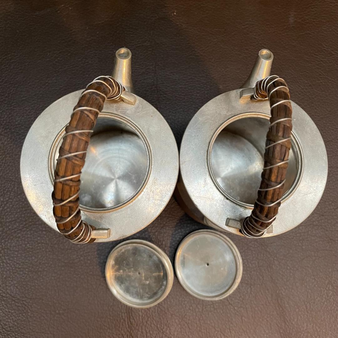 錫 千呂利 ちろり トジメ 朱イブシ 酒器 藤手 銚子 急須 ポット 2個 元箱