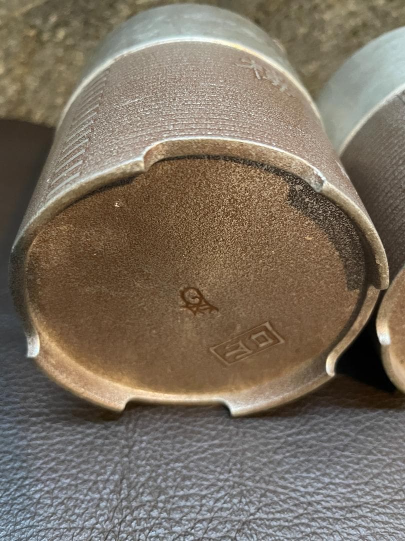 錫 千呂利 ちろり トジメ 朱イブシ 酒器 藤手 銚子 急須 ポット 2個 元箱