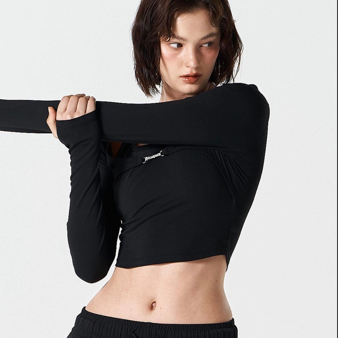 ヨガ・ピラティス Womens Supple Layered Long Sleeve