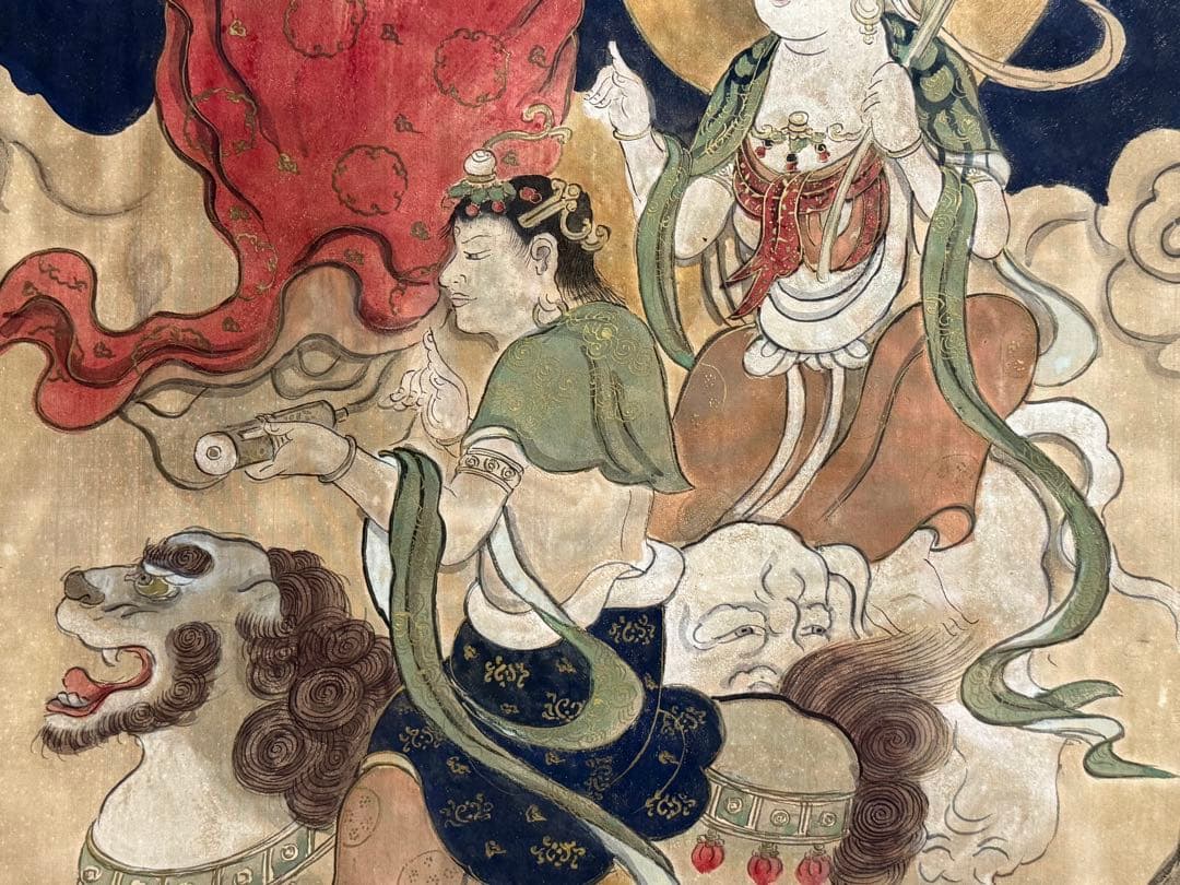 仏画　達磨　絹本肉筆　仏教美術　掛軸　送料込み250618