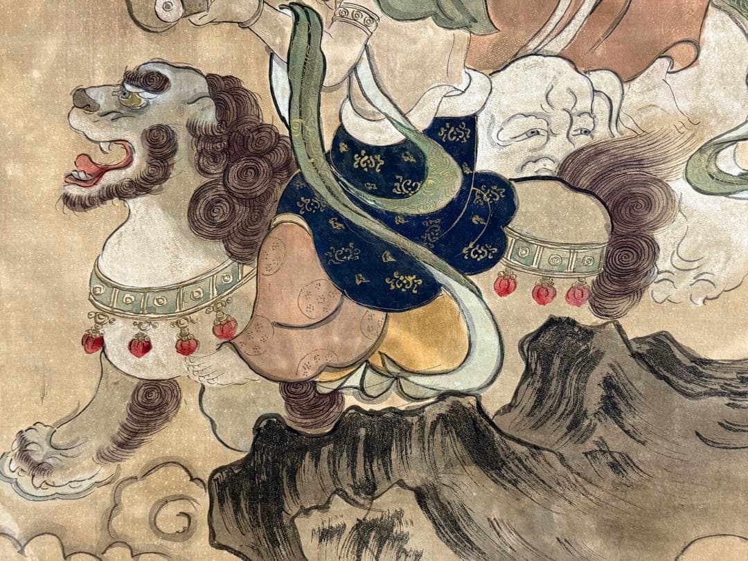 仏画　達磨　絹本肉筆　仏教美術　掛軸　送料込み250618