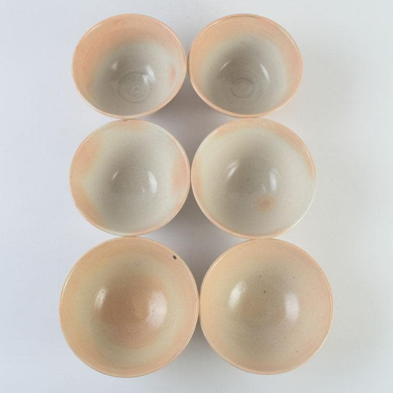 ゆき　茶道具　三蔵窯　粉引など　数茶碗六種十二客　時代箱付　M　9536A