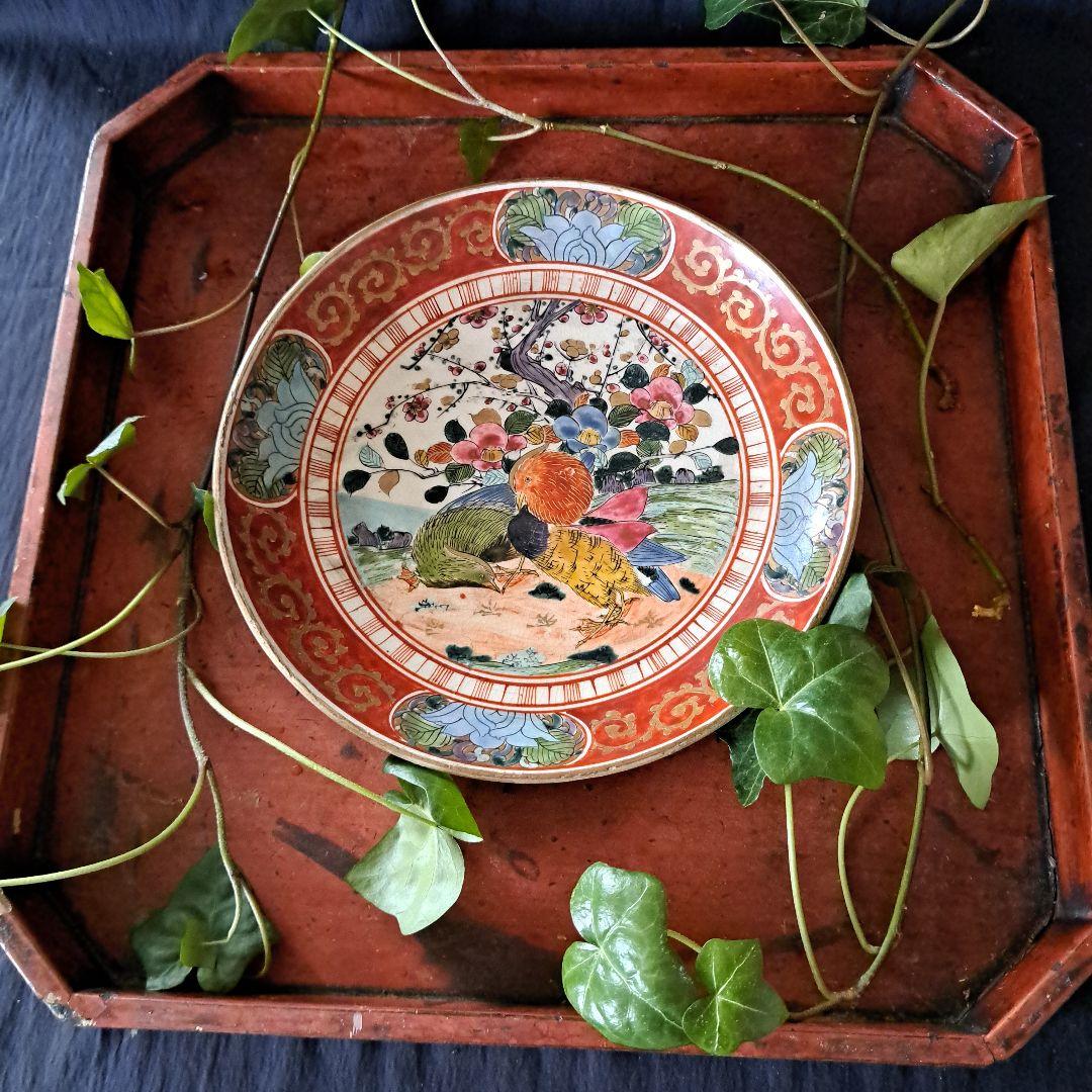 「華やかに、九谷の皿を食卓に」 九谷焼色絵皿(直径21cm) 2客セット 骨董ア