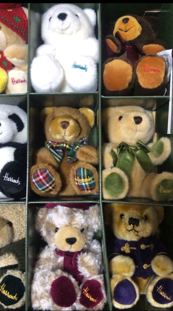 Harrods ミニチュア クリスマス テディベア ぬいぐるみ ハロッズ 15本